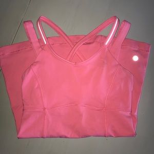 Lululemon pink tank w/ built in bra size 4